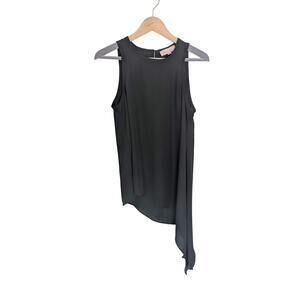 Anthropologie Philosophy Sheer Black Asymmetrical Top Women XS Witchy Whimsigoth